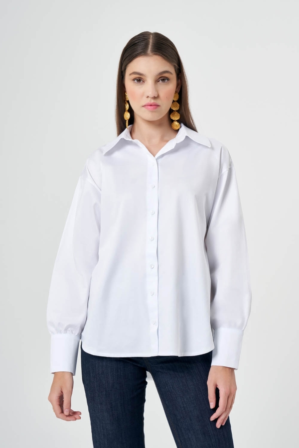 Oversize Beyaz Gömlek