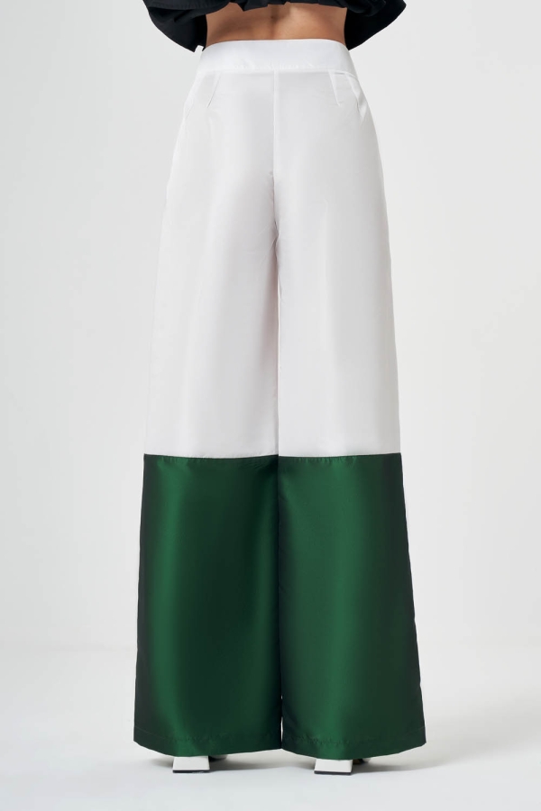 Tafta Ekru/Yeşil Pantolon